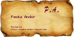 Paska Andor névjegykártya