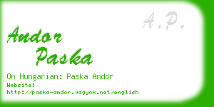 andor paska business card